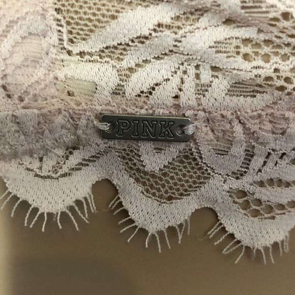 PINK Victoria's Secret Lightly Lined Bralette Pink Floral Small S - Picture 9 of 14